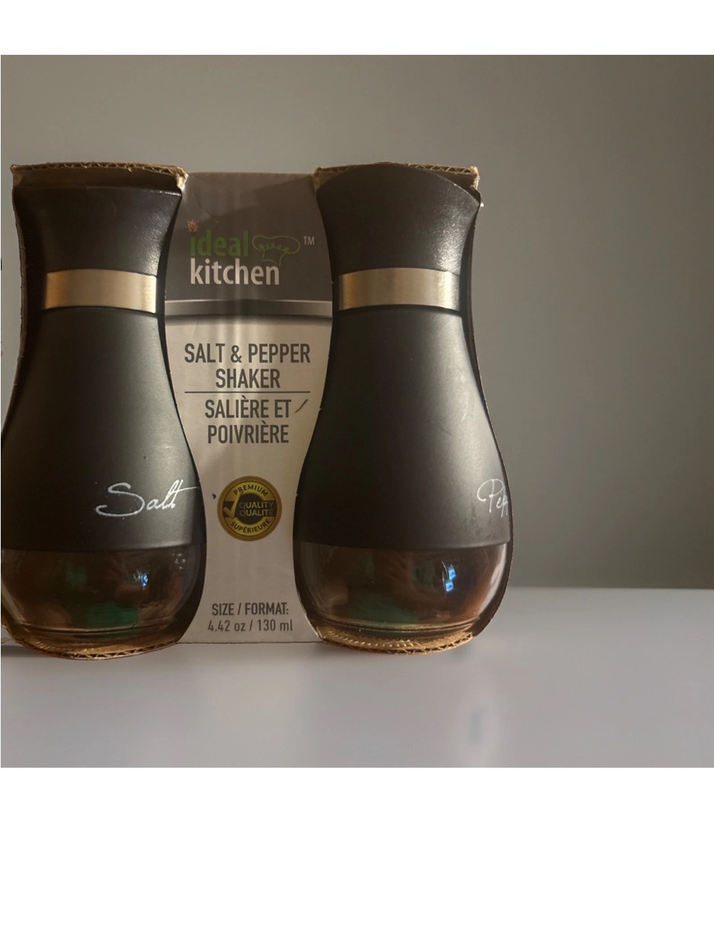 Black Salt & Pepper Shaker Duo stainless steel, glass, matte black finish